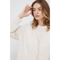 Vero Moda kardigan damski kolor beżowy. Brązowe swetry Vero Moda, l, bez wzorów, bez ramiączek. Za 139.99 zł.