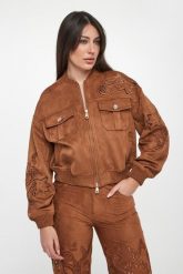 Kurtka damska z imitacji zamszu ERMANNO FIRENZE. Kurtki Ermanno Firenze, bez wzorów, bez kaptura. Za 2,689.00 zł.