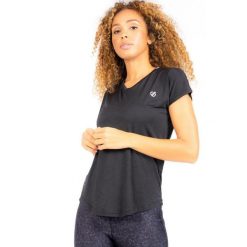 Koszulka sportowa z krótkim rękawem damska Vigilant. Niebieskie t-shirty sportowe Dare 2b, bez wzorów, z elastanu, bez ramiączek, na fitness i siłownię. W wyprzedaży za 59.99 zł.