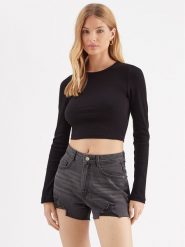 Noisy May Bluzka Maya 27027280 Czarny Slim Fit. Czarne bluzki Noisy May, m, bez wzorów, z bawełny, bez kołnierzyka, bez ramiączek. Za 59.99 zł.