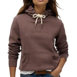 Bluza z kapturem Tonal Core. Brązowe bluzy z kapturem Superdry, bez wzorów, z kapturem. Za 342.70 zł.