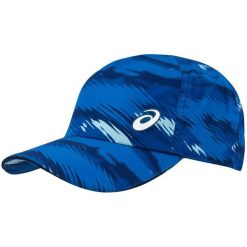 Czapka z daszkiem ASICS GRAPHIC PERFORMANCE CAP 3043A068-400. Niebieskie czapki z daszkiem ASICS, bez wzorów, sportowe. Za 90.00 zł.