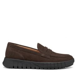 Mokasyny Geox. Brązowe mokasyny Geox, bez wzorów. Za 449.99 zł.