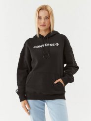 Converse Bluza Wordmark Fleece Hoodie Emb 10025690-A06 Czarny Regular Fit. Czarne bluzy Converse, s, bez wzorów, z bawełny, bez ramiączek, bez kaptura. Za 189.99 zł.