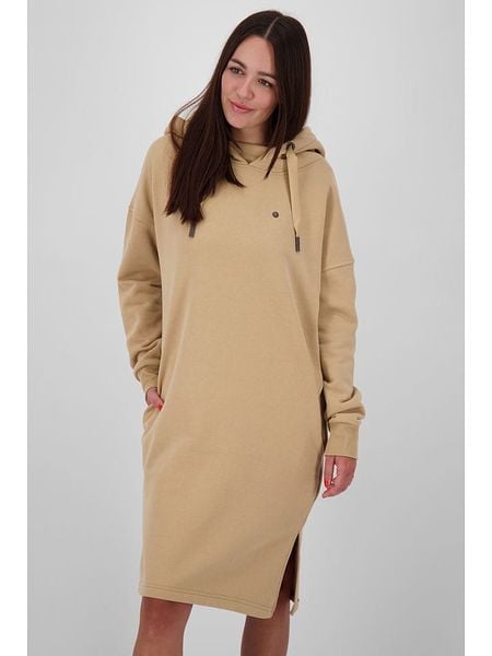 Alife and kickin Sukienka dresowa w kolorze beżowym rozmiar: S. Brązowe sukienki Alife and Kickin, s, bez wzorów, z dresówki, bez kołnierzyka, bez ramiączek, midi. Za 157.73 zł.