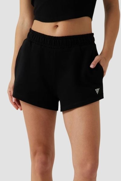 GUESS Czarne damskie szorty Primula, Rozmiar S. Czarne szorty Guess, z aplikacjami. W wyprzedaży za 179.99 zł.