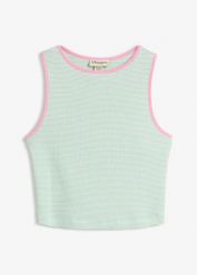 Tank top z czystej bawełny organicznej. Białe topy bonprix, bez wzorów, z bawełny, bez kołnierzyka, bez ramiączek. Za 37.99 zł.
