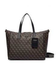 Guess Torebka Latona TWHQ92 11017 Czarny. Czarne shopper bag Guess, z aplikacjami, ze skóry, bez dodatków. Za 794.99 zł.