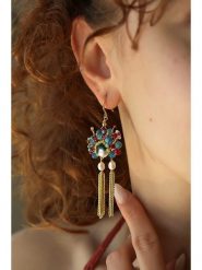 Pierres delicates Pozłacane kolczyki z kryształami rozmiar: onesize. Czerwone kolczyki Pierres delicates, z kryształem, pozłacane. Za 86.99 zł.