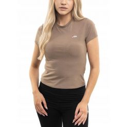 Koszulka Kobieta Sportowa Fila T-shirt Bluzka Krótki Rękaw Bawełniana M. Brązowe t-shirty sportowe Fila, m, bez wzorów, z bawełny, bez ramiączek, na fitness i siłownię. Za 84.00 zł.