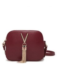 Valentino Torebka Divina VBS1R409G Bordowy. Czerwone listonoszki Valentino, bez wzorów, ze skóry, bez dodatków. Za 199.99 zł.