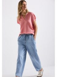 Street One Bluzka w kolorze jasnoróżowym rozmiar: 38. Różowe bluzki Street One, bez wzorów, z wiskozy, street, bez kołnierzyka, bez ramiączek. Za 74.28 zł.