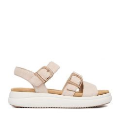 Sandały Remonte. Brązowe sandały Remonte, bez wzorów, bez obcasa, na płaskiej podeszwie, bez zapięcia. Za 389.99 zł.