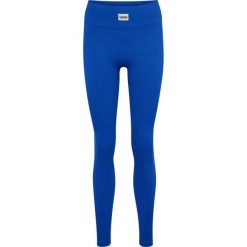Damskie legginsy bezszwowe prążkowane Hummel Pulse. Niebieskie legginsy Hummel, bez wzorów, prążkowane, sportowe. Za 175.00 zł.