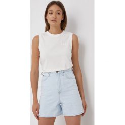 Lee top bawełniany kolor beżowy. Brązowe topy Lee, l, bez wzorów, z bawełny, bez kołnierzyka, bez ramiączek. Za 119.99 zł.