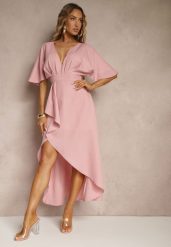Różowa Asymetryczna Sukienka Koktajlowa Vices Ozdobiona Falbanką Nelioraia. Czerwone sukienki Renee, na imprezę, l, z aplikacjami, z zamszu, eleganckie, z asymetrycznym kołnierzem, bez ramiączek, maxi, asymetryczne. W wyprzedaży za 111.99 zł.
