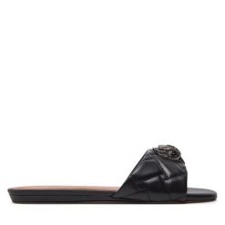 Klapki Kurt Geiger. Czarne klapki Kurt Geiger, bez wzorów, bez obcasa, bez zapięcia. Za 589.99 zł.