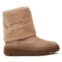 Botki Unisa. Brązowe botki Unisa, bez wzorów, bez obcasa, na płaskiej podeszwie, bez zapięcia. Za 379.99 zł.