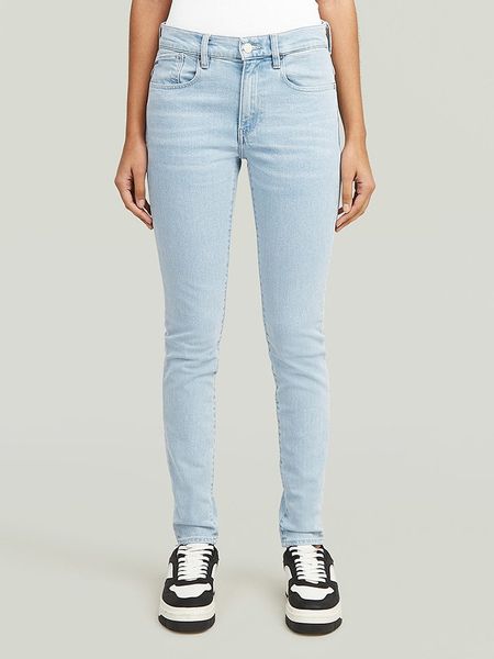 G-Star Dżinsy "Lhana" - Skinny fit - w kolorze błękitnym rozmiar: W27/L32. Niebieskie jeansy G-Star, l, z aplikacjami, ze skóry, klasyczne. Za 145.26 zł.