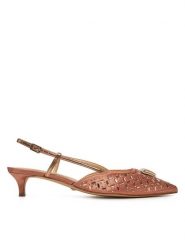 Guess Czółenka FLPJSY SAT05 Różowy. Czerwone czółenka Guess, z aplikacjami, ze skóry, bez obcasa, bez zapięcia. Za 429.99 zł.