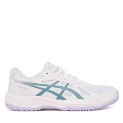 Buty na siłownię Asics. Białe buty treningowe ASICS, bez wzorów, bez zapięcia, na fitness i siłownię. Za 269.99 zł.