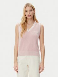 Guess Jeans Sweter W5GR02 Z3HM1 Różowy Regular Fit. Czerwone swetry Guess Jeans, xxl, z aplikacjami, z bawełny, bez ramiączek. Za 169.99 zł.