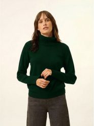 Just Cashmere Kaszmirowy golf w kolorze ciemnozielonym rozmiar: L. Zielone swetry Just Cashmere, l, bez wzorów, z kaszmiru, bez ramiączek. Za 502.45 zł.