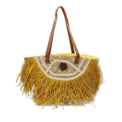 Żółta Torebka Damska Sca'Viola Elegancki Koszyk Boho. Żółte torebki klasyczne Sca'viola, bez wzorów, z materiału, boho, bez dodatków. Za 224.99 zł.