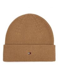 Tommy Hilfiger Czapka Flag AW0AW19102 Beżowy. Brązowe czapki zimowe Tommy Hilfiger, bez wzorów, z bawełny. Za 189.99 zł.
