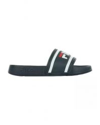 Klapki damskie Fila Morro Bay Slipper. Niebieskie klapki Fila, bez wzorów, z materiału, bez obcasa, bez zapięcia. Za 110.68 zł.