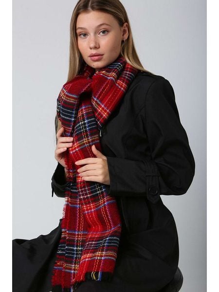 Lucky Bees Szal w kolorze czerwono-granatowym - 180 x 70 cm rozmiar: onesize. Czerwone szaliki i kominy Lucky Bees, bez wzorów, z materiału. Za 43.99 zł.