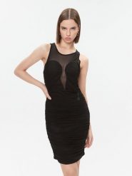 Fracomina Sukienka koktajlowa FQ23WD1005W52901 Czarny Slim Fit. Czarne sukienki Fracomina, m, bez wzorów, z syntetyku, wizytowe, bez kołnierzyka, bez ramiączek. Za 379.99 zł.