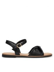 JENNY Sandały CHIKA WS250723-1 Czarny. Czarne sandały Jenny, bez wzorów, z syntetyku, bez obcasa, na płaskiej podeszwie, bez zapięcia. Za 79.99 zł.