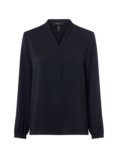 Marc Cain Bluzka damska Kobiety niebieski jednolity, 36. Niebieskie bluzki Marc Cain, bez wzorów, eleganckie, bez kołnierzyka, bez ramiączek. Za 749.95 zł.