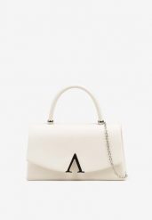 Biała Torebka Kopertówka z Geometryczną Aplikacją Fesara. Białe torebki klasyczne Born2be, z aplikacjami, eleganckie, na ramię, bez dodatków. Za 79.99 zł.
