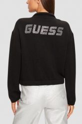 GUESS Czarna damska bluza Cecilia. Czarne bluzy Guess, s, z aplikacjami, bez kaptura. W wyprzedaży za 344.99 zł.