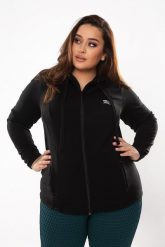 Bluza fitness damska Rough Radical Universal Hoodie Plus size. Czarne bluzy z kapturem ROUGH RADICAL, plus size, bez wzorów, z dzianiny, z kapturem, do biegania. Za 179.90 zł.