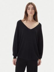 Kontatto Sweter 3M0815C Czarny Relaxed Fit. Czarne swetry Kontatto, m, bez wzorów, z syntetyku, bez ramiączek. Za 279.99 zł.