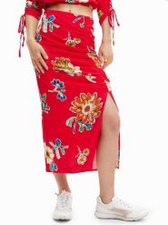 Desigual Spódnica ołówkowa Crimea 23SWFW22 Czerwony Slim Fit. Czerwone spódnice Desigual, s, bez wzorów, z wiskozy, ołówkowe. Za 219.99 zł.
