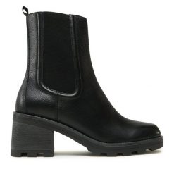 Botki Caprice. Czarne botki Caprice, bez wzorów, bez obcasa, na słupku, bez zapięcia. Za 299.99 zł.