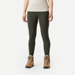 Legginsy trekkingowe damskie Simond Travel 500. Zielone legginsy SIMOND, bez wzorów, z elastanu, sportowe. Za 159.99 zł.