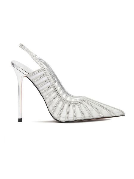 Eva Minge Szpilki EO-AVA-E373-70H-C183Y1 Srebrny. Szare szpilki Eva Minge, bez wzorów, z materiału, bez obcasa, na szpilce, bez zapięcia. Za 239.99 zł.