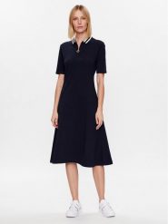 Tommy Hilfiger Sukienka codzienna WW0WW37841 Granatowy Regular Fit. Niebieskie sukienki Tommy Hilfiger, na co dzień, xxs, bez wzorów, z bawełny, bez kołnierzyka, bez ramiączek, proste. Za 549.99 zł.