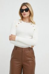 Liu Jo sweter damski kolor beżowy lekki. Brązowe swetry Liu Jo, l, bez wzorów, z dzianiny, bez ramiączek. W wyprzedaży za 599.99 zł.