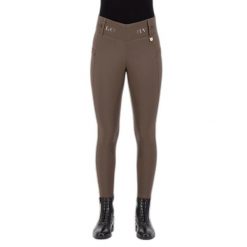Damskie legginsy jeździeckie z pełną przyczepnością HV Polo Favourite Midwaist. Brązowe legginsy HV POLO, bez wzorów, z elastanu. Za 408.00 zł.