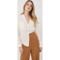 Elisabetta Franchi koszula damska kolor beżowy regular. Brązowe koszule Elisabetta Franchi, bez wzorów, z tkaniny, bez kołnierzyka, bez ramiączek. Za 1,549.00 zł.