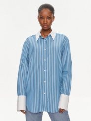 Samsøe Samsøe Koszula Salovas F24100170 Niebieski Loose Fit. Niebieskie koszule Samsøe & Samsøe, l, bez wzorów, z bawełny, bez kołnierzyka, bez ramiączek. Za 429.99 zł.
