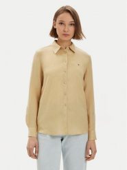 Tommy Hilfiger Koszula WW0WW42037 Beżowy Relaxed Fit. Brązowe koszule Tommy Hilfiger, bez wzorów, ze lnu, bez kołnierzyka, bez ramiączek. Za 319.99 zł.