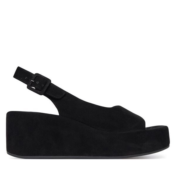 Sandały HÖGL. Czarne sandały Högl, bez wzorów, bez obcasa, na koturnie, bez zapięcia. Za 739.99 zł.