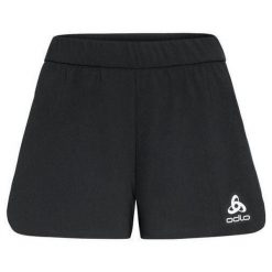 Spodenki damskie do biegania Zeroweight 3 inch. Czarne szorty ODLO, bez wzorów, sportowe. W wyprzedaży za 180.15 zł.